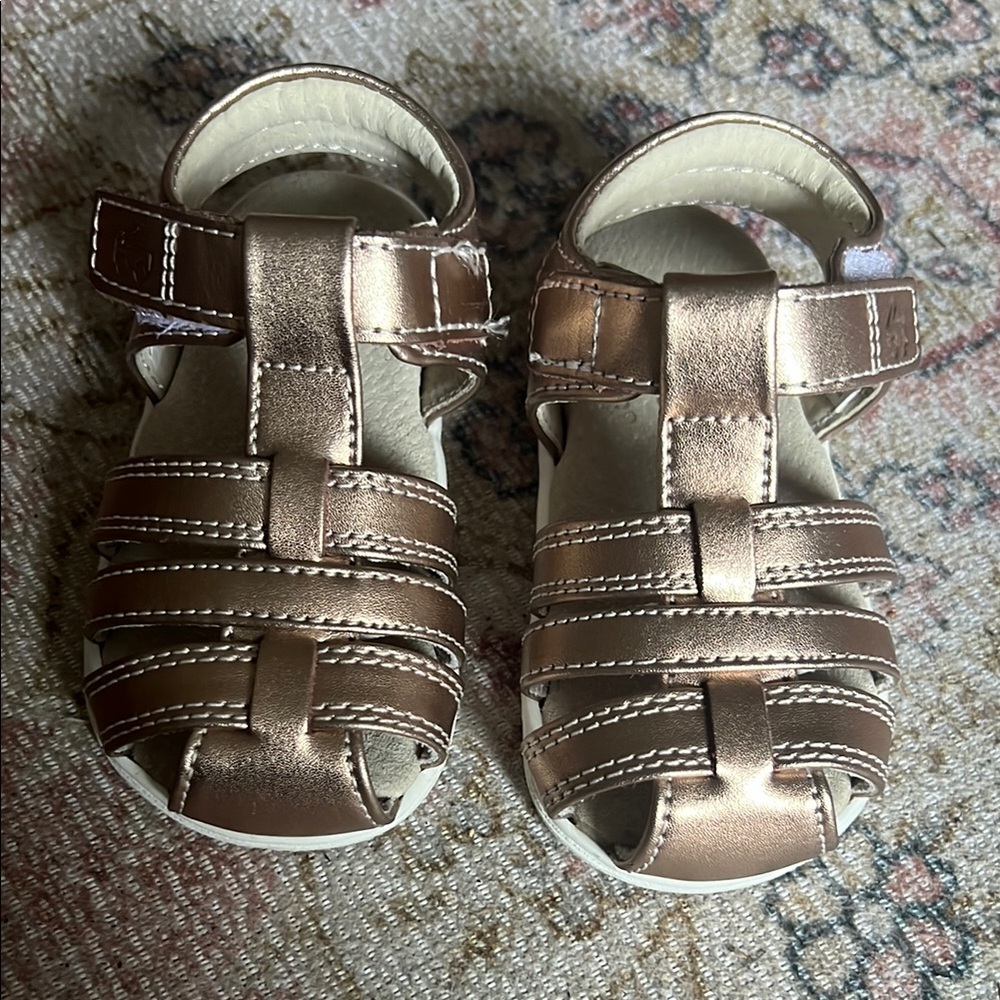 See Kai Run Brown Sandals with Velcro and Cushioned Collar